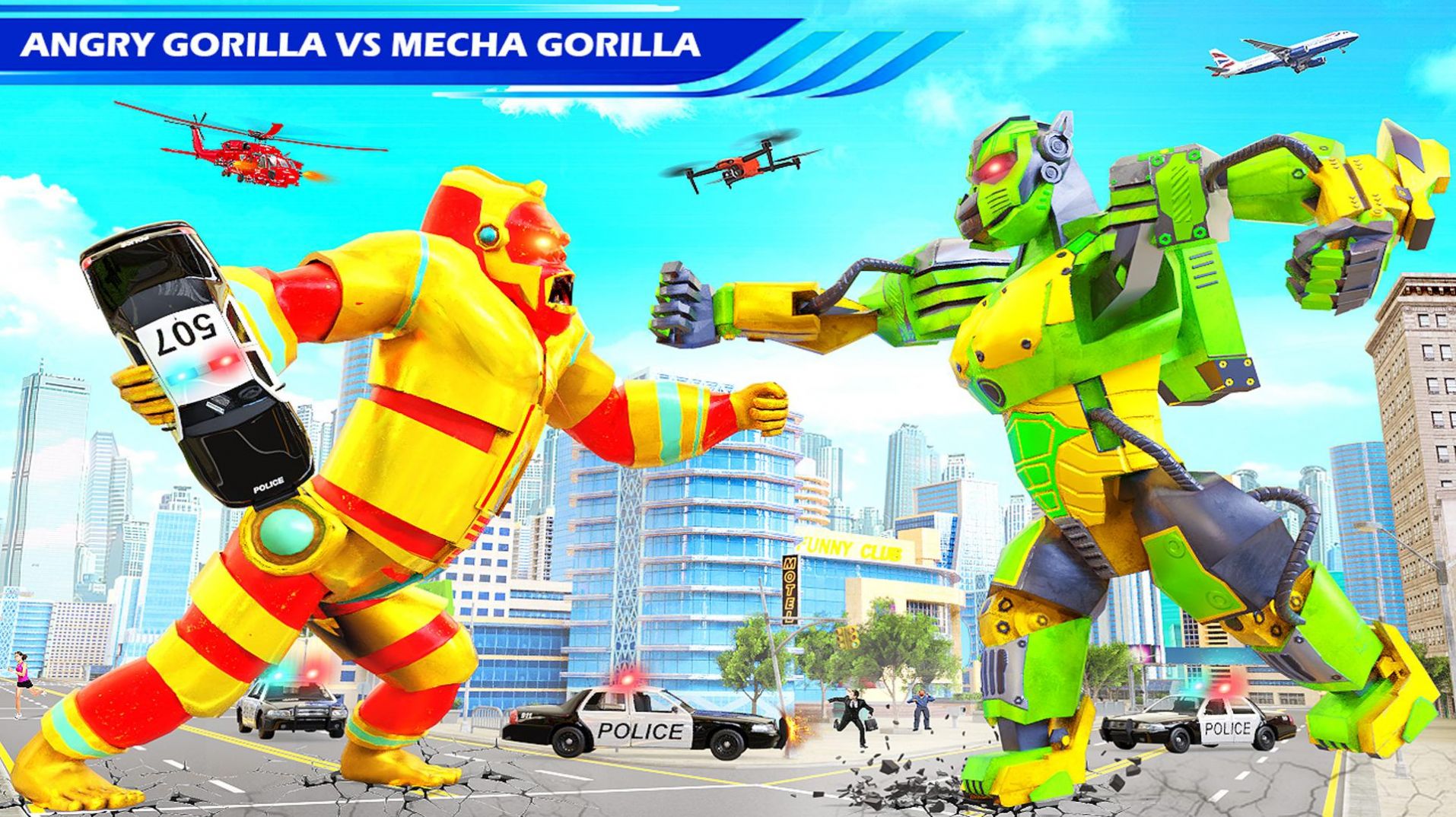 大猩猩机器人战斗模拟游戏中文版(Gorilla Robot Bus Robot Car)