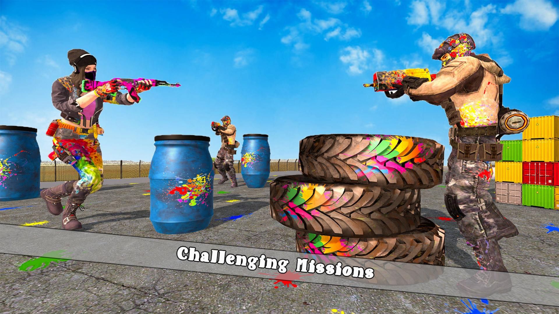 彩弹射击战斗模拟器游戏安卓版(Arena Paintball Battle)