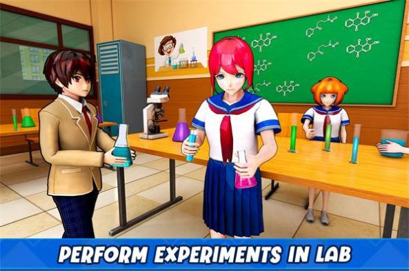 女生高中校园生活游戏中文版最新版（Anime Girls School Simulator）